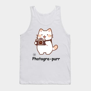 Photogra-purr Funny Photographer Cat Puns Tank Top